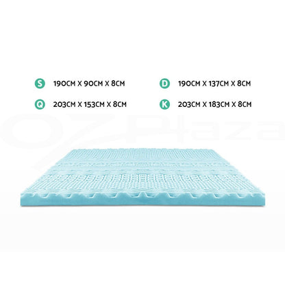 Giselle 11-Zone Memory Foam Topper Cool Gel Mattress Toppers W/Bamboo Cover