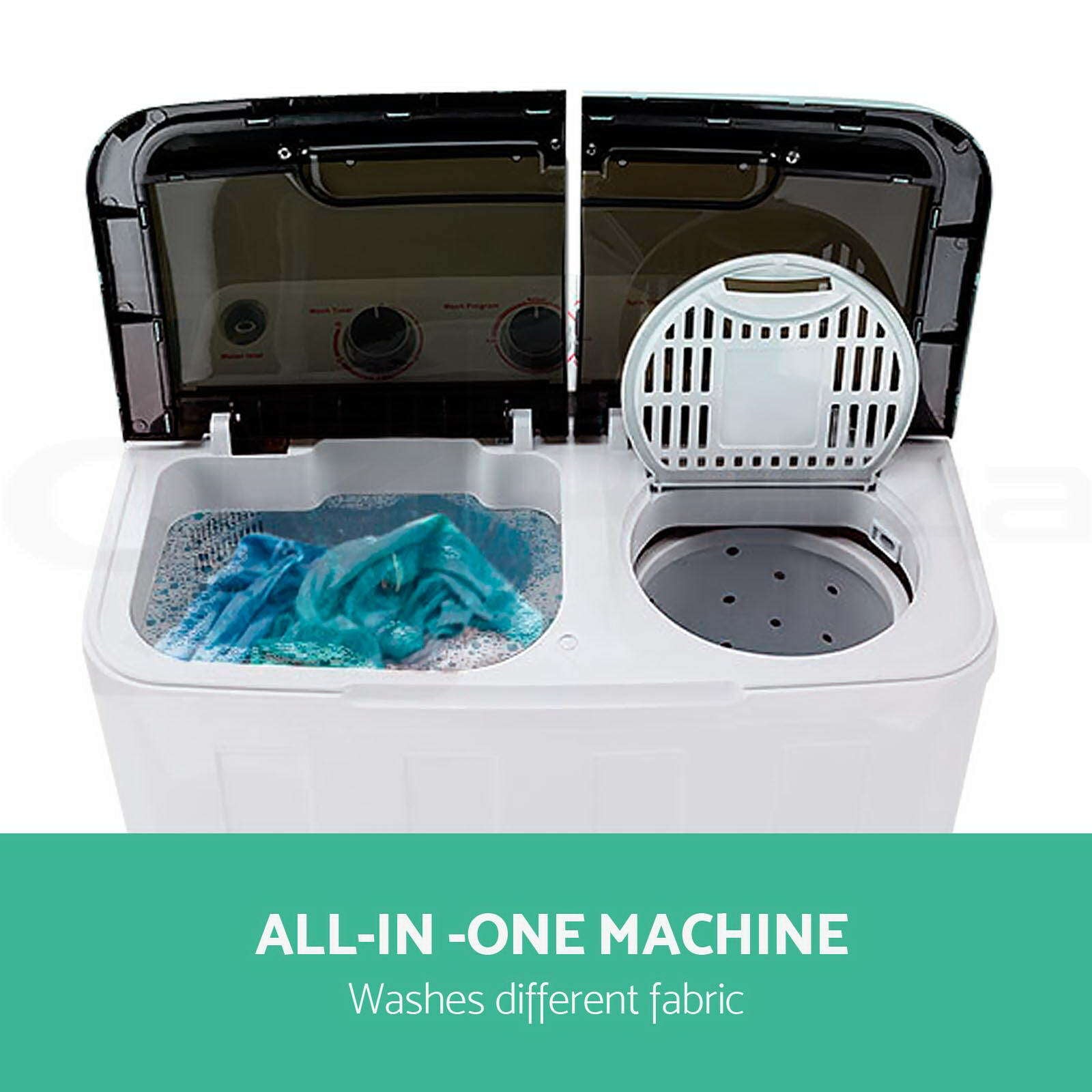 Devanti 4.6Kg Mini Portable Washing Machine Twin Tub Spin Camping Caravan