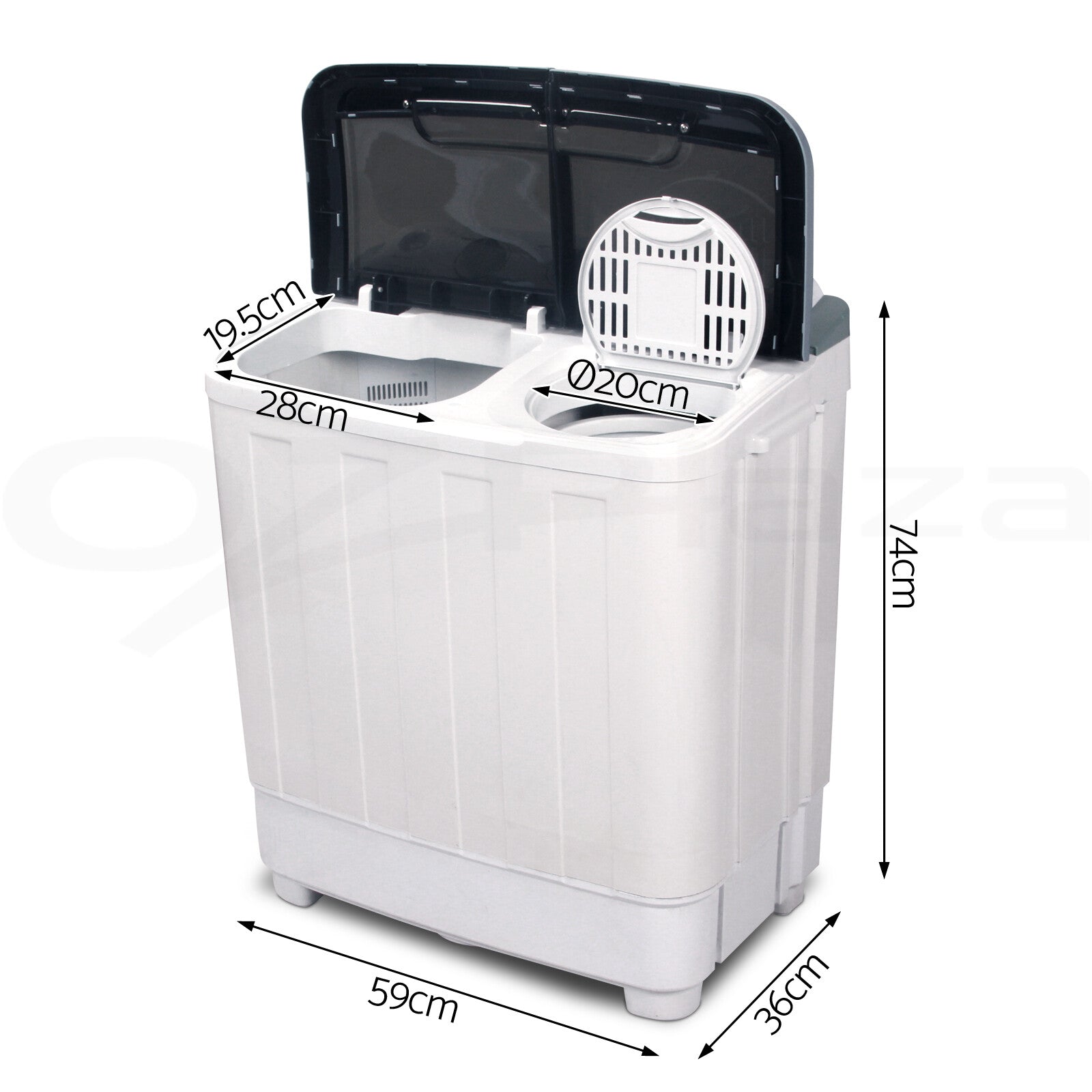 Devanti 4.6Kg Mini Portable Washing Machine Twin Tub Spin Camping Caravan