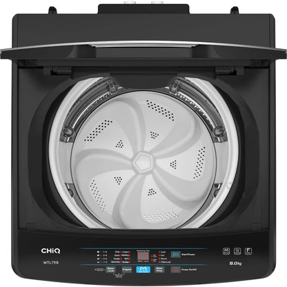 Chiq WTL79B 8Kg Top Load Washing Machine (Black), Top Loader Washer