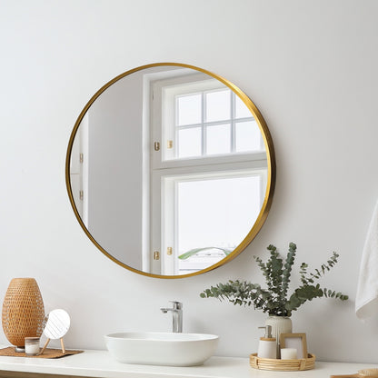 Oikiture Wall Mirrors round Makeup Mirror Home Decor 50/60/70/80/90