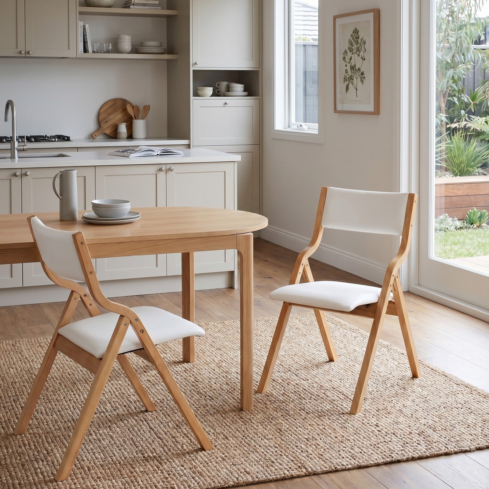 Levede 2X Dining Chairs Foldable PU Leather Kitchen Chair Lounge Room Vintage