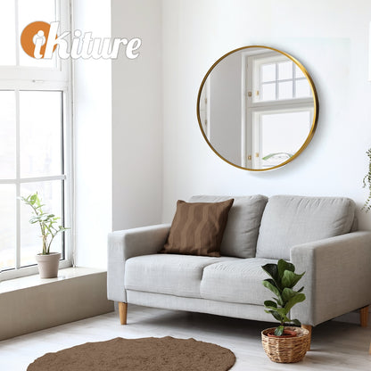 Oikiture Wall Mirrors round Makeup Mirror Home Decor 50/60/70/80/90