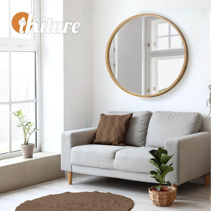 Oikiture Wall Mirrors round Makeup Mirror Home Decor 50/60/70/80/90