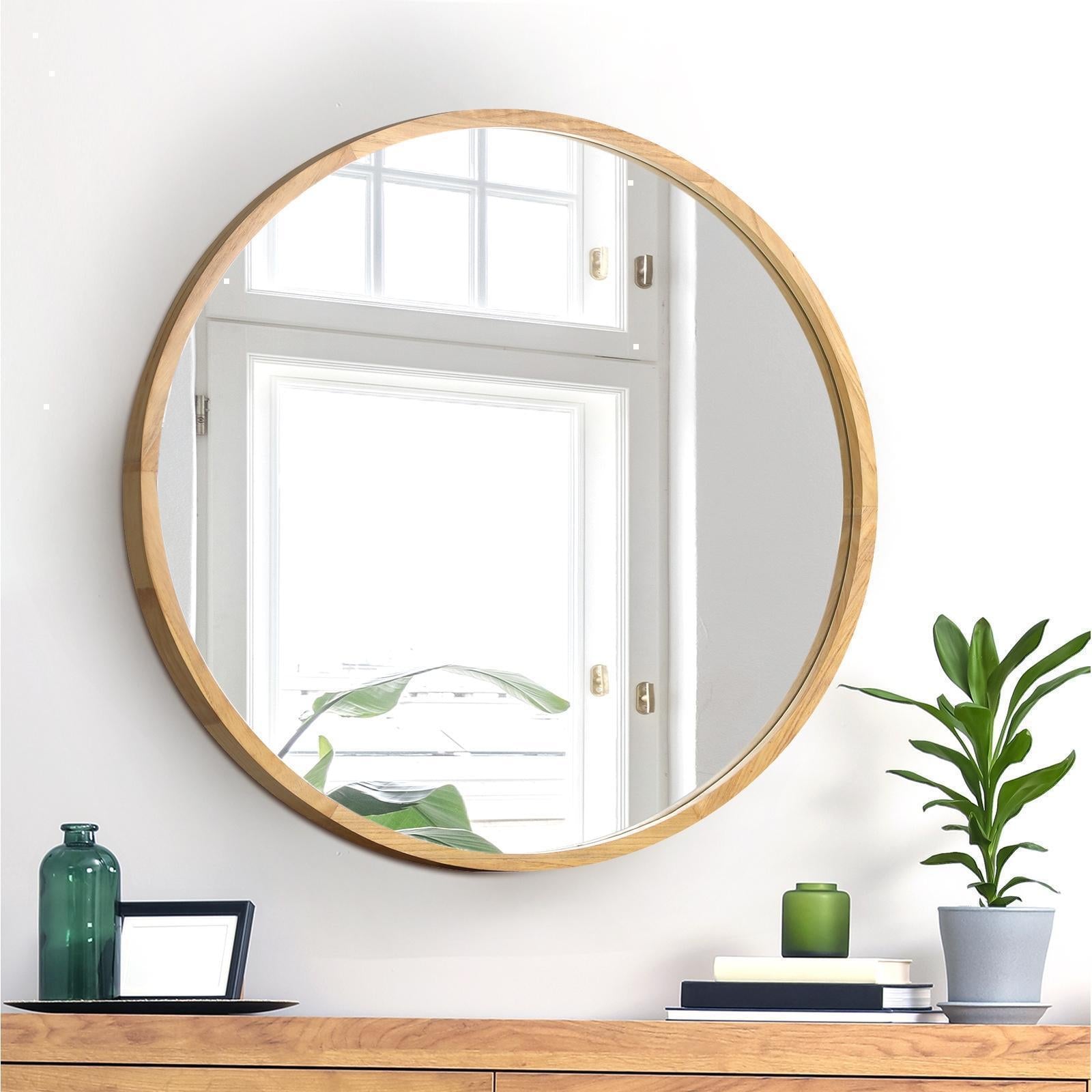 Oikiture Wall Mirrors round Makeup Mirror Home Decor 50/60/70/80/90