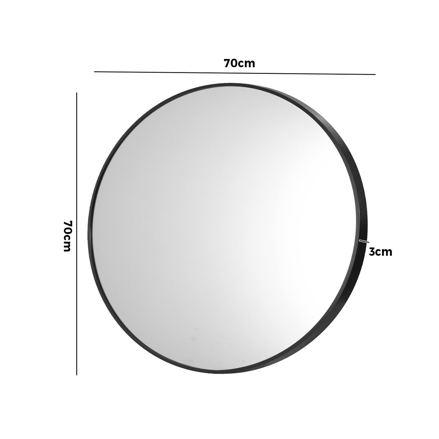 Oikiture Wall Mirrors round Makeup Mirror Home Decor 50/60/70/80/90