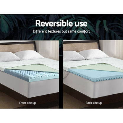 Giselle 11-Zone Memory Foam Topper Cool Gel Mattress Toppers W/Bamboo Cover