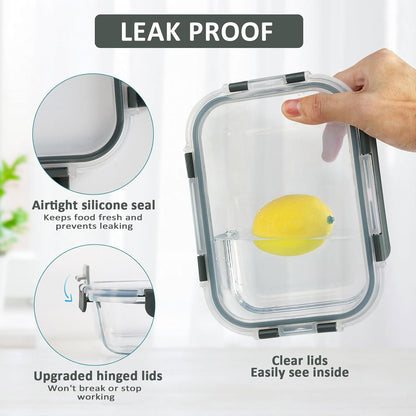 MCIRCO Glass Meal Prep Containers, 8 Packs of 30 Oz Airtight Glass Lunch Containers with Lids - Bpa-Free, Microwave, Oven, Freezer & Dishwasher Safe