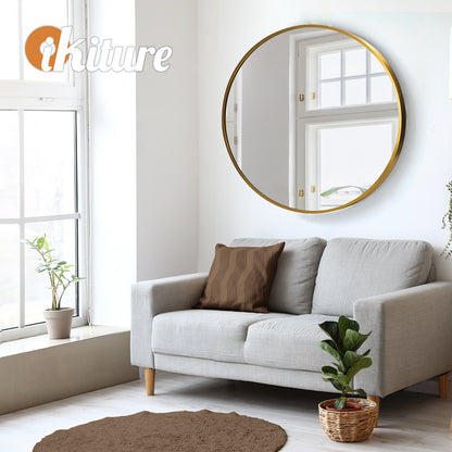 Oikiture Wall Mirrors round Makeup Mirror Home Decor 50/60/70/80/90