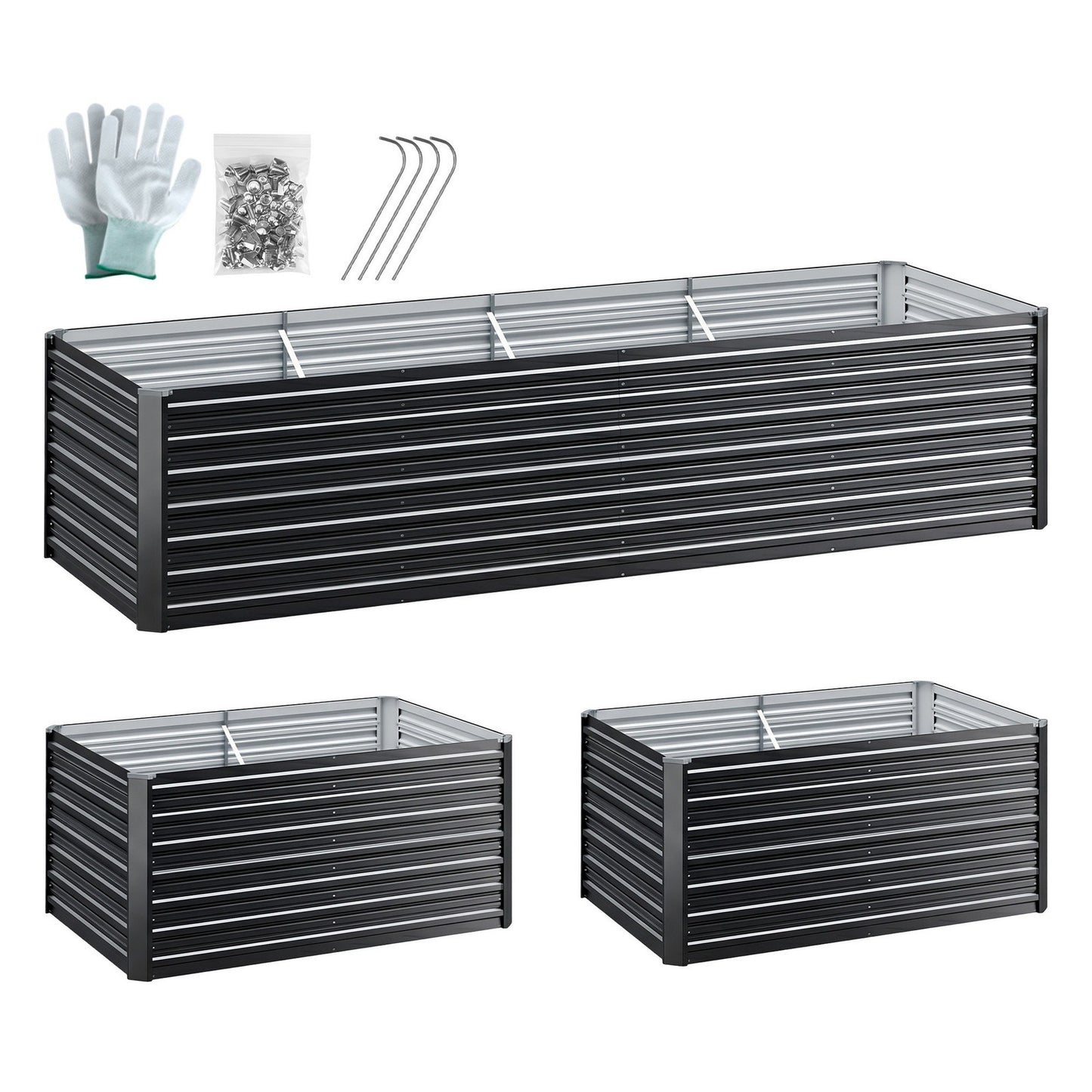 Green Fingers Raised Garden Bed 320X80X77Cm Planter Box Container Galvanised