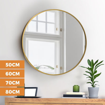 Oikiture Wall Mirrors round Makeup Mirror Home Decor 50/60/70/80/90
