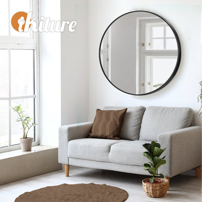 Oikiture Wall Mirrors round Makeup Mirror Home Decor 50/60/70/80/90