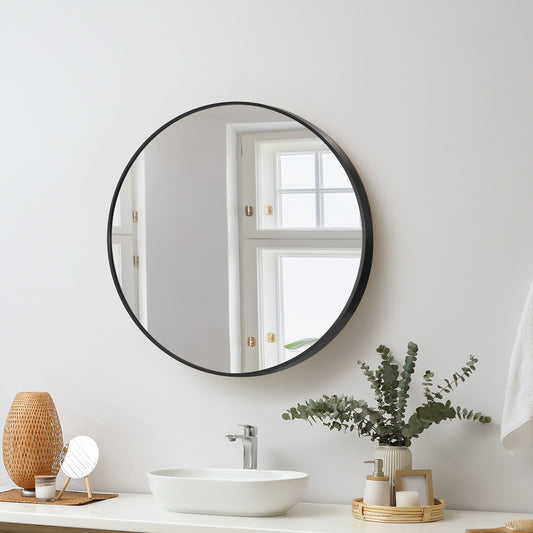 Oikiture Wall Mirrors round Makeup Mirror Home Decor 50/60/70/80/90