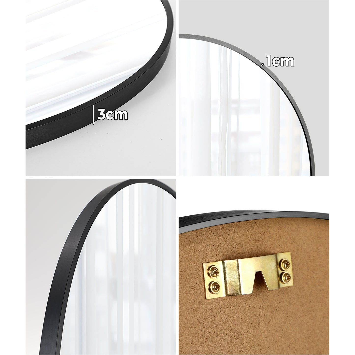 Oikiture Wall Mirrors round Makeup Mirror Home Decor 50/60/70/80/90