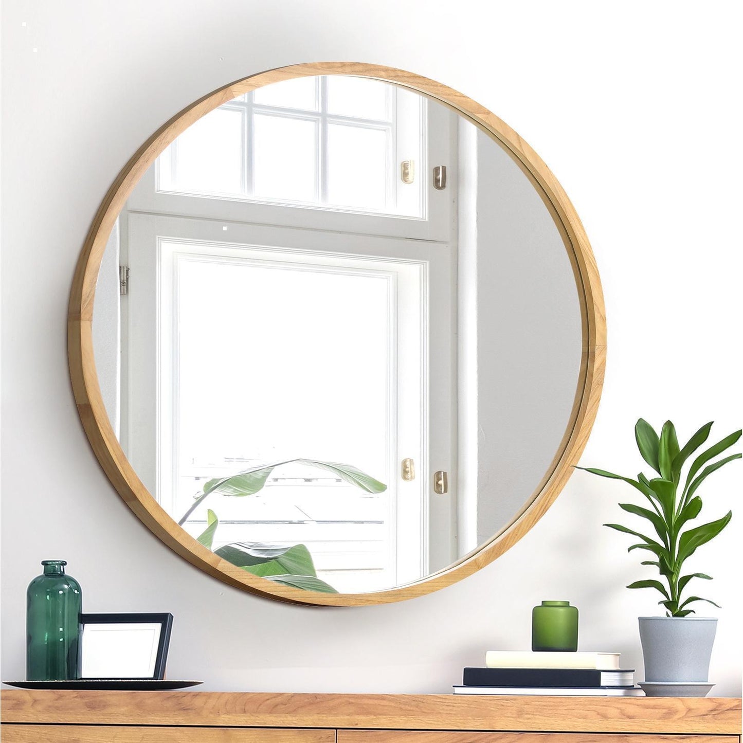 Oikiture Wall Mirrors round Makeup Mirror Home Decor 50/60/70/80/90
