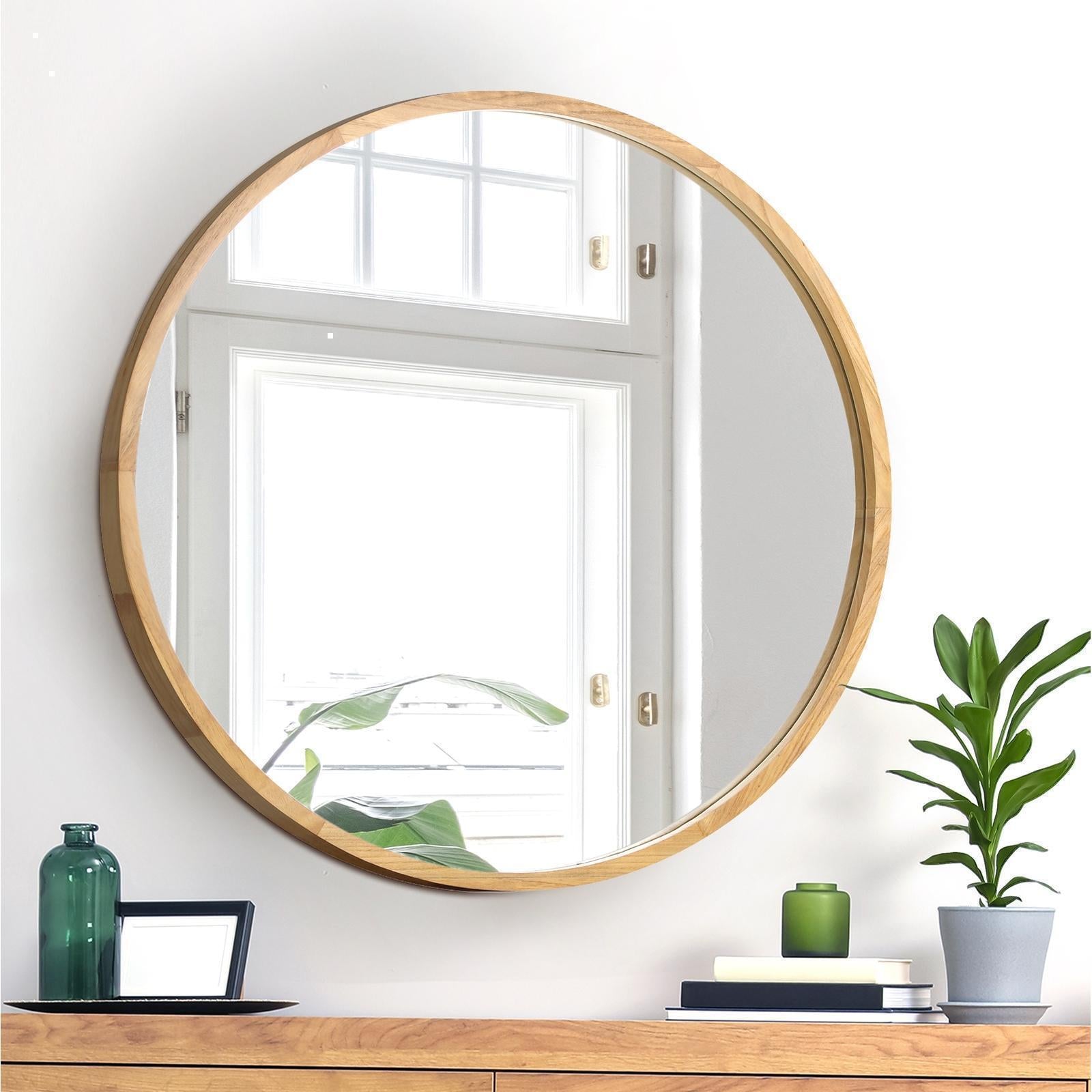 Oikiture Wall Mirrors round Makeup Mirror Home Decor 50/60/70/80/90