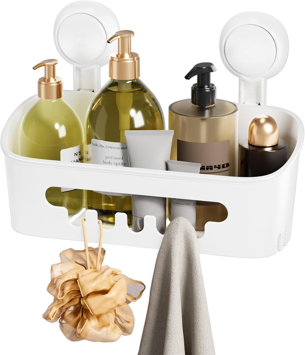 TAILI Shower Caddy Suction Cup No-Drilling Removable Shower Basket Powerful Heavy Duty Caddy Suction Cup Waterproof Caddy Organizer for Bathroom & Kitchen Nice-Shower Caddy