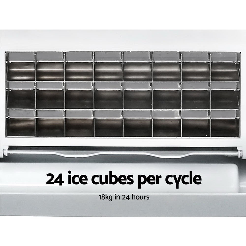 Devanti 3.2L Portable Ice Maker Commercial Ice Cube Machine Stainless Steel