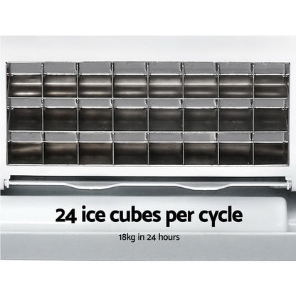 Devanti 3.2L Portable Ice Maker Commercial Ice Cube Machine Stainless Steel