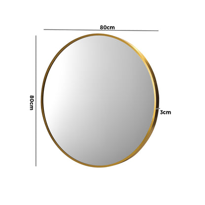 Oikiture Wall Mirrors round Makeup Mirror Home Decor 50/60/70/80/90