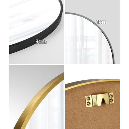 Oikiture Wall Mirrors round Makeup Mirror Home Decor 50/60/70/80/90
