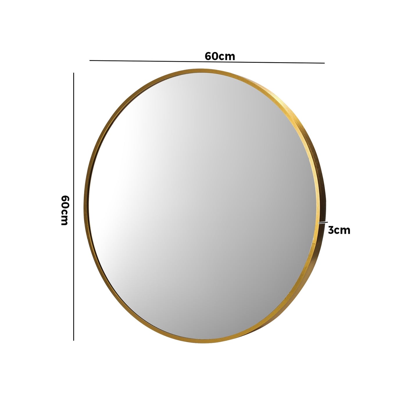 Oikiture Wall Mirrors round Makeup Mirror Home Decor 50/60/70/80/90