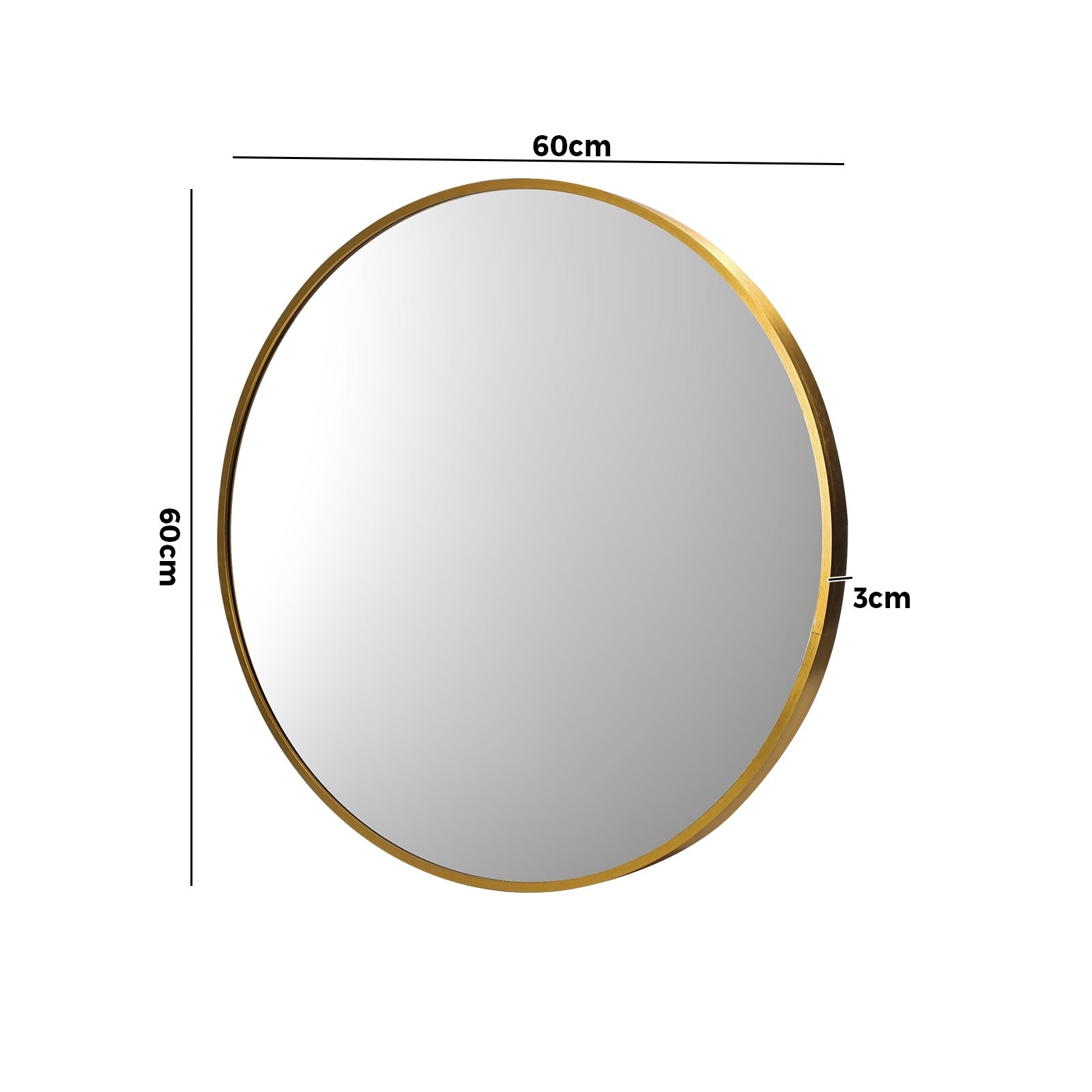 Oikiture Wall Mirrors round Makeup Mirror Home Decor 50/60/70/80/90